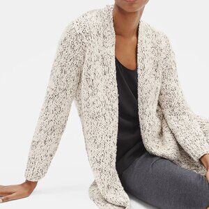 Eileen Fisher Peruvian Organic Cotton Long Cardigan In Neutral s. XL